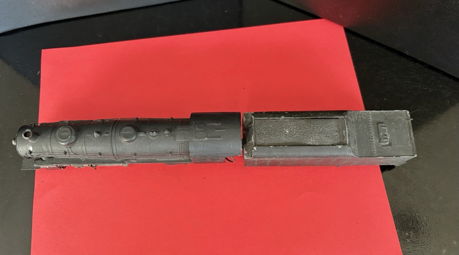 Vintage HO Gauge Black Diecast Steam Locomotive & Tender Untested