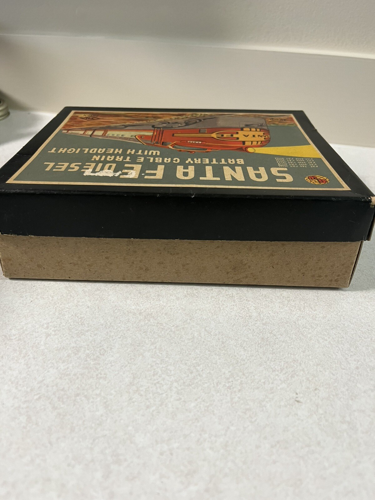 Vintage KDR Japan Tin Litho Santa Fe Diesel Train Battery Operated w/ Box