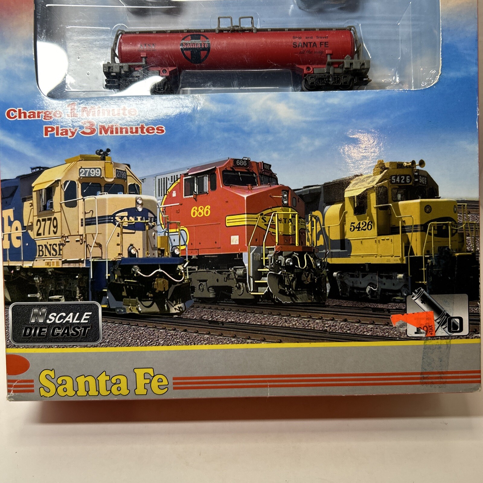 New-Ray RailRoad N Scale Santa Fe C44-9W Diecast Battery Operated Train Set