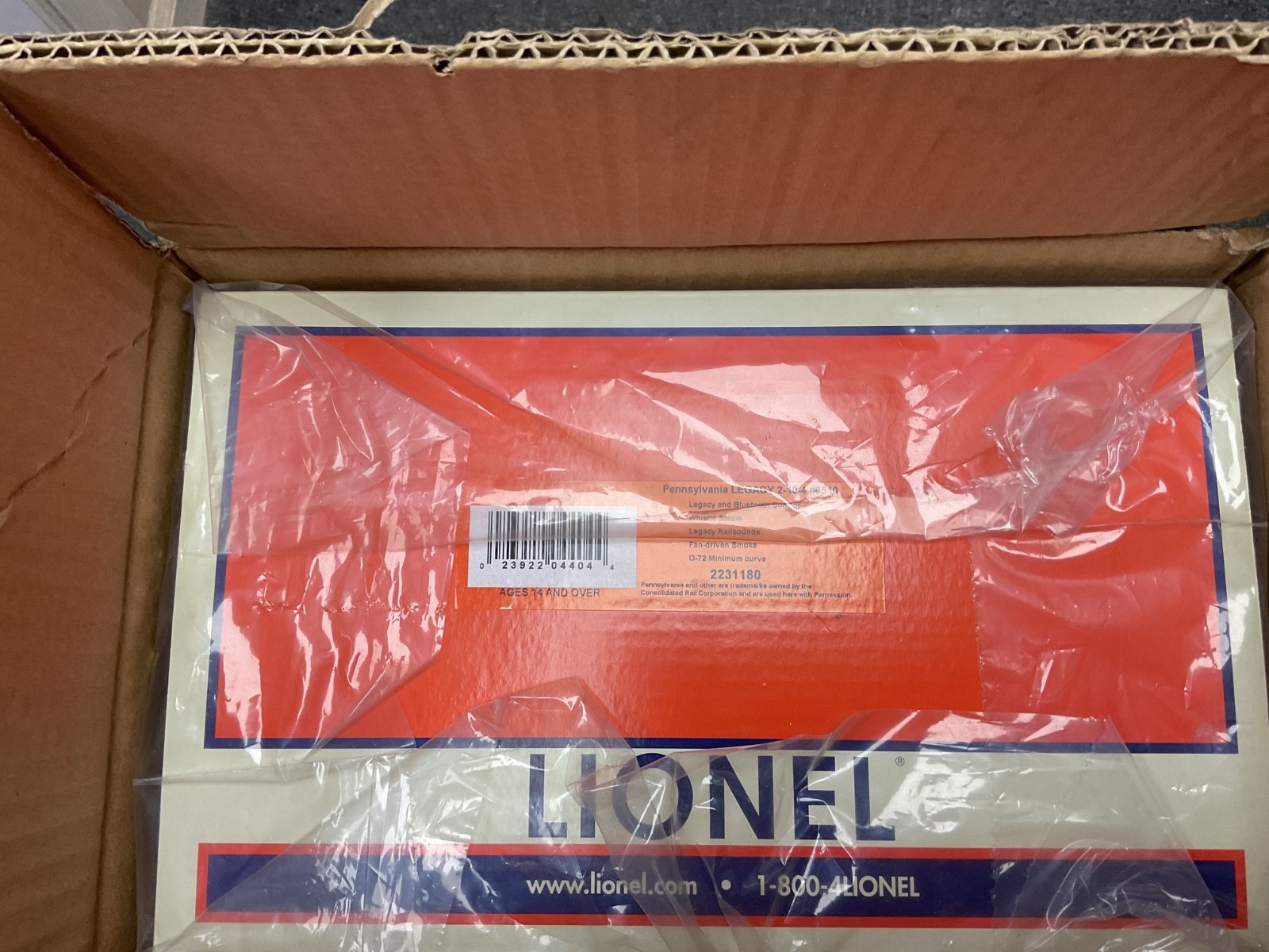 Lionel 2231180 Pennsylvania Legacy 2-10-4 Loco #6510 NOS in Factory Shipping Box
