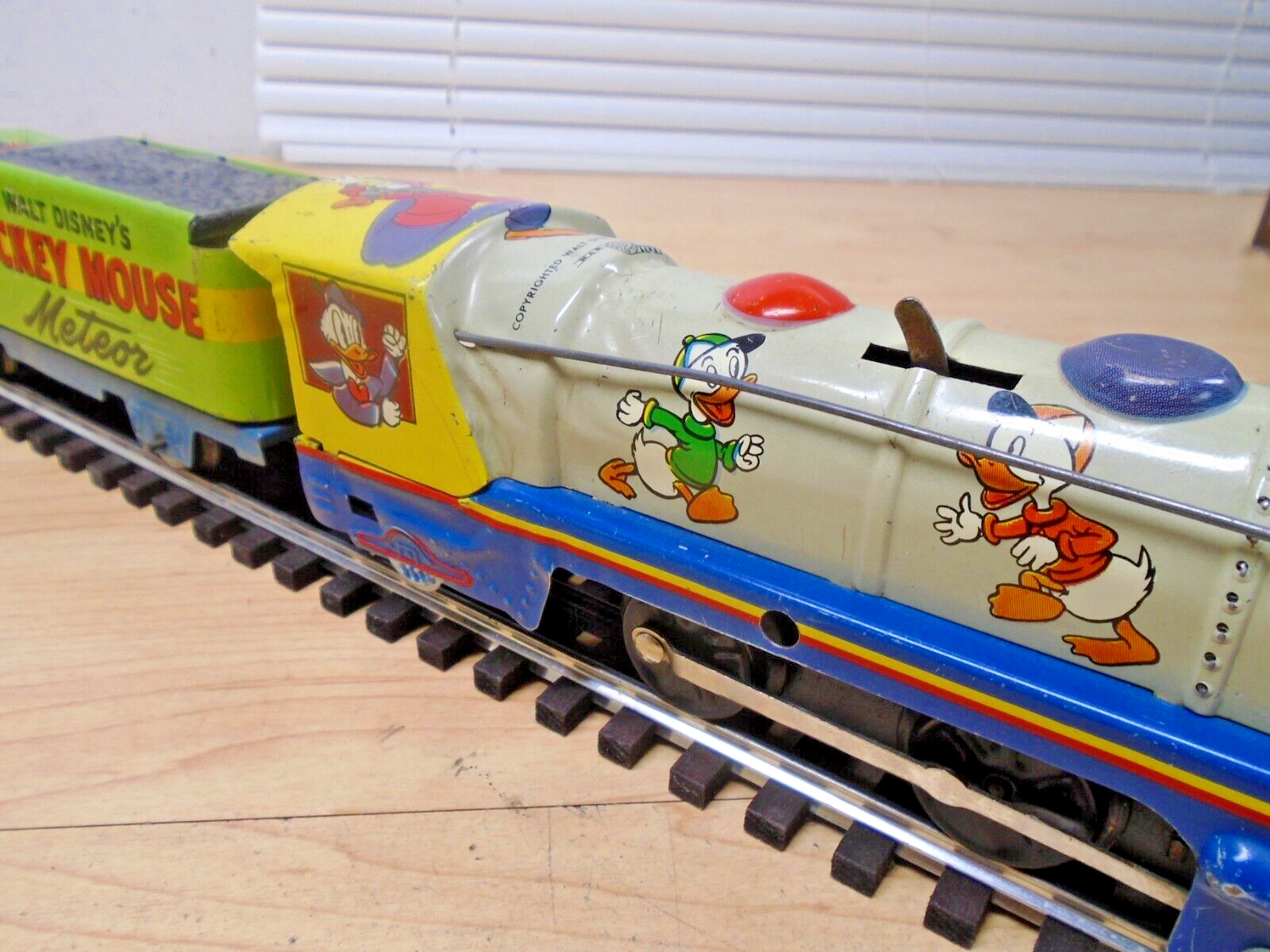 c50s Marx Disney Mickey Mouse O Ga Windup Loco 0-4-0 & Meteor Tender w/Key Runs
