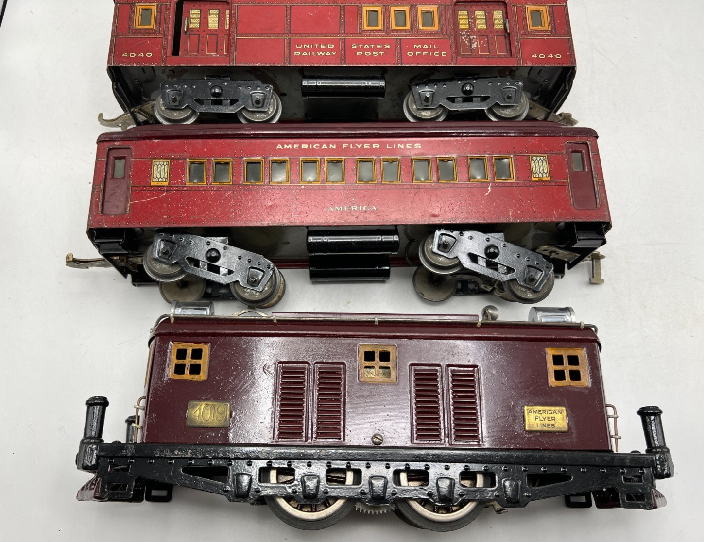 American Flyer Lines Standard 4019 Boxcab Electric Engine Passenger *Repainted*