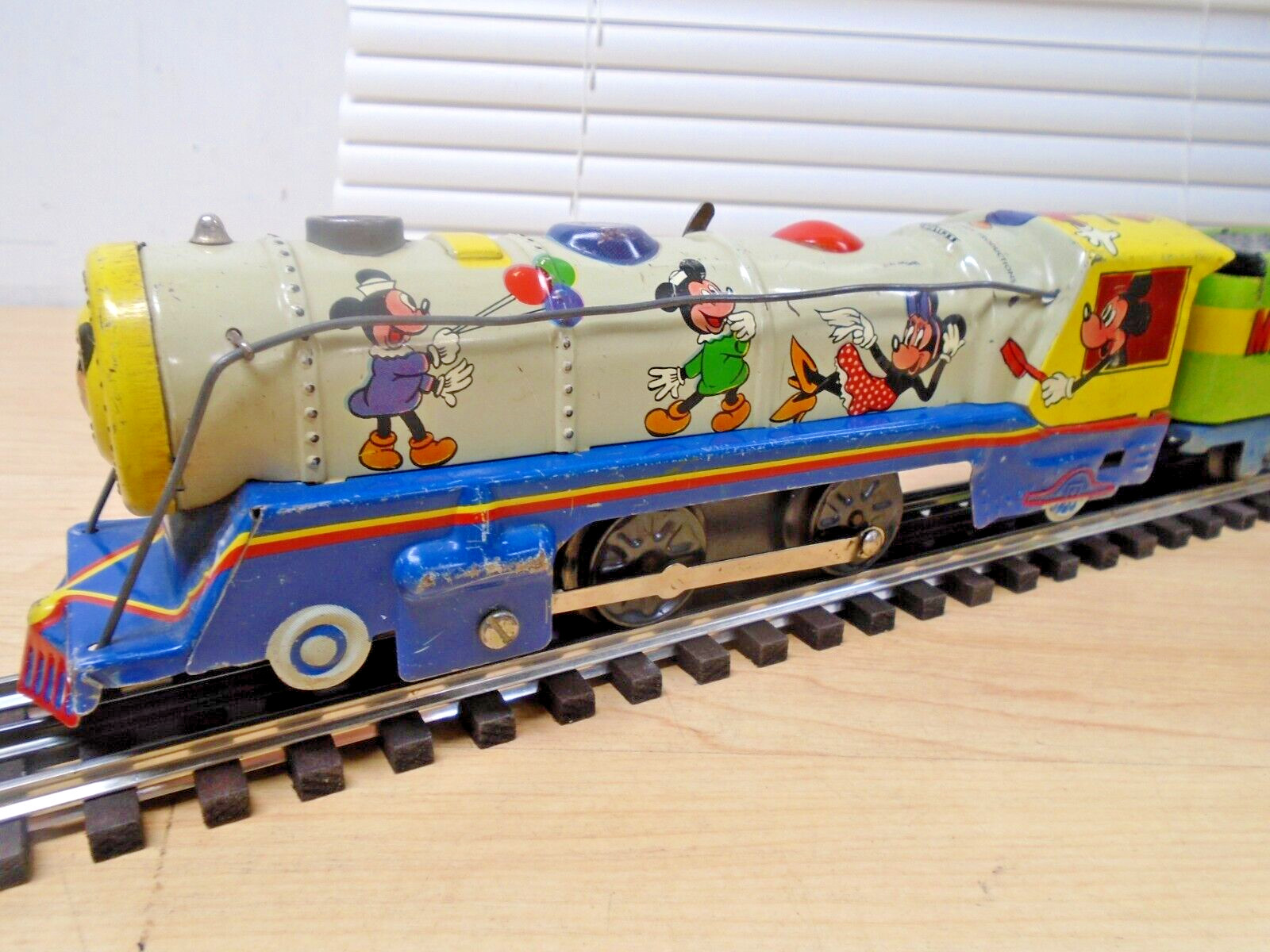 c50s Marx Disney Mickey Mouse O Ga Windup Loco 0-4-0 & Meteor Tender w/Key Runs