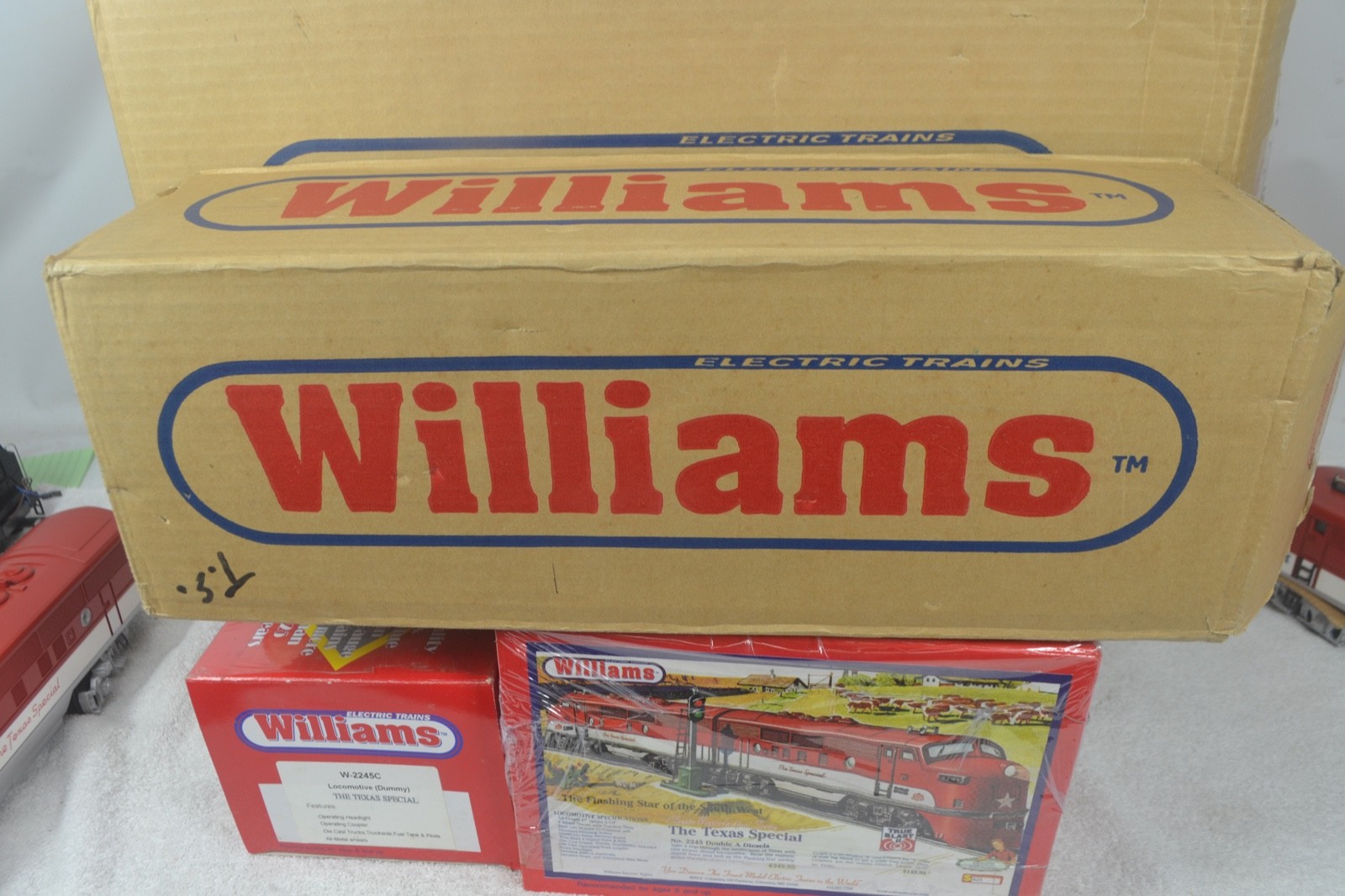 WILLIAMS O GAUGE 2245 TEXAS SPECIAL F-3 DIESEL A-B-A LN-BOXED, LIONEL REMAKE