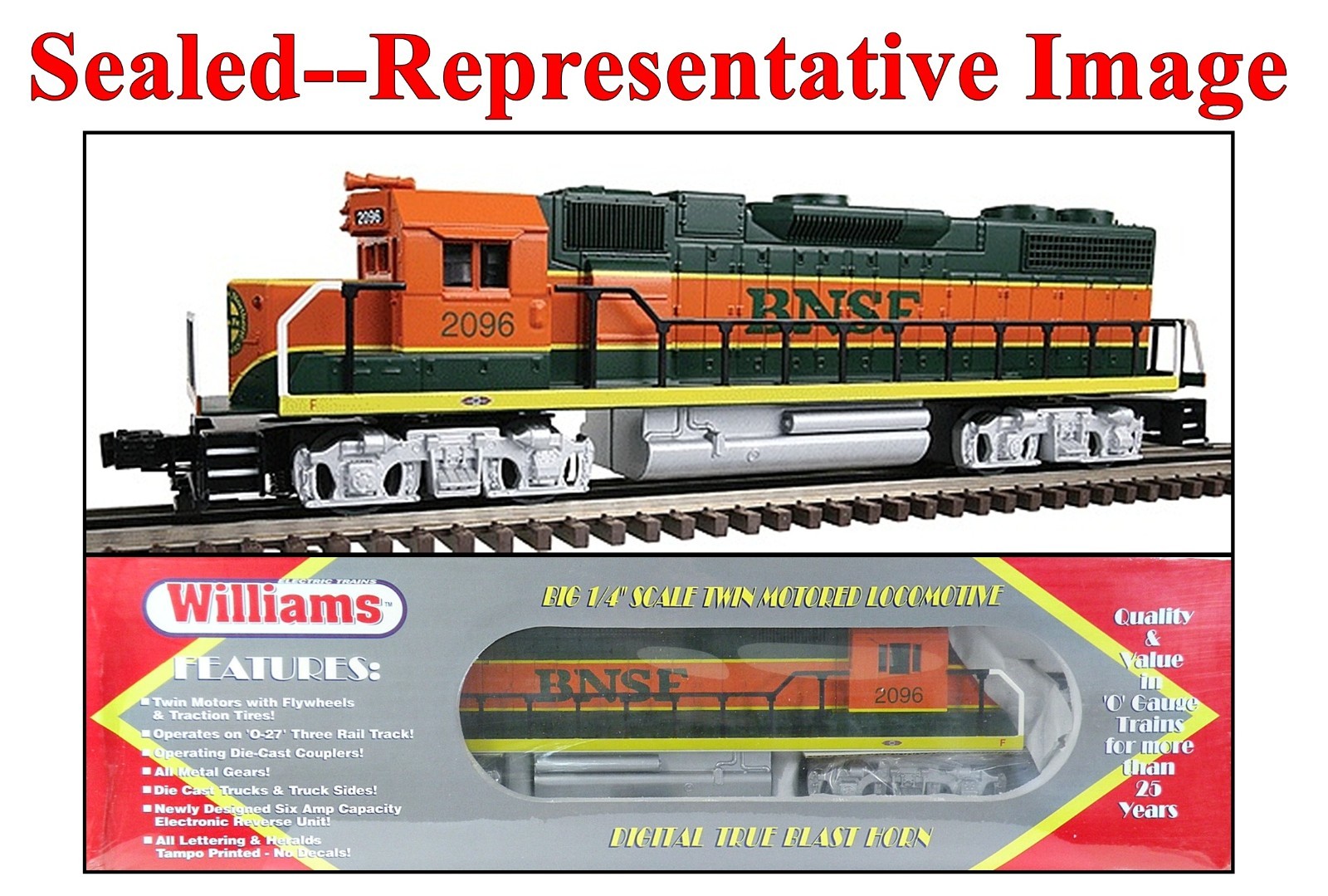 Williams GP-38-201 BNSF GP-38 Cab No.2096 w/True Blast II Horn (SEALED NIB)