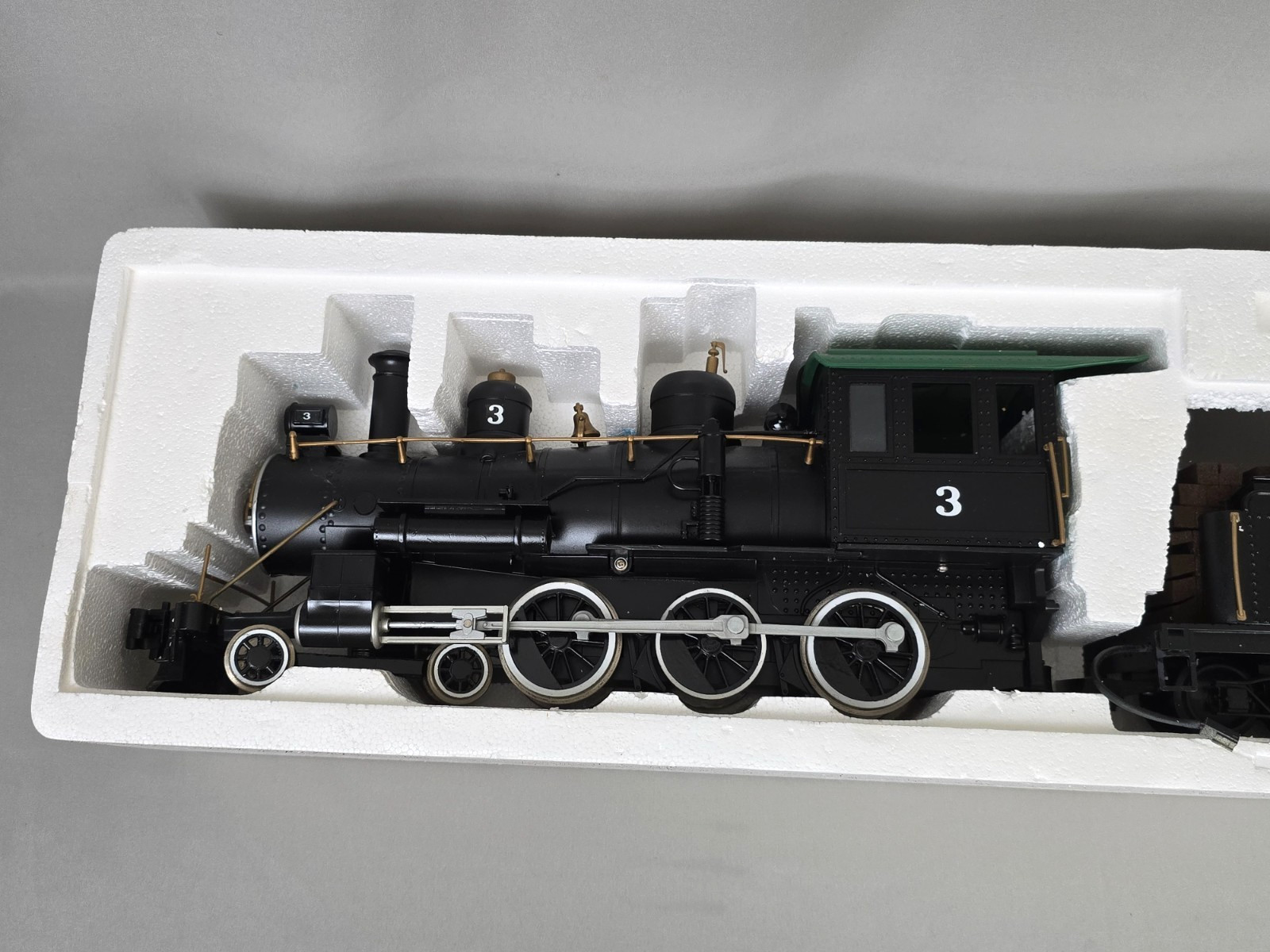 VINTAGE BACHMANN BIG HAULER G SCALE LOCOMOTIVE W/WOOD BURNING TENDER + BOX!