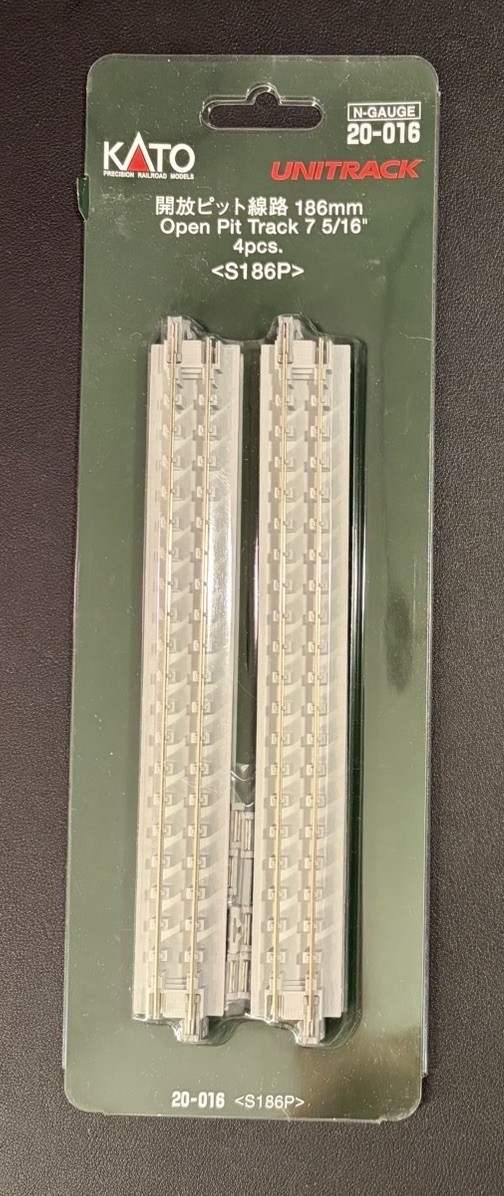 N Scale KATO 20-016 Open Pit Track 7 5/16” 4pcs NIB