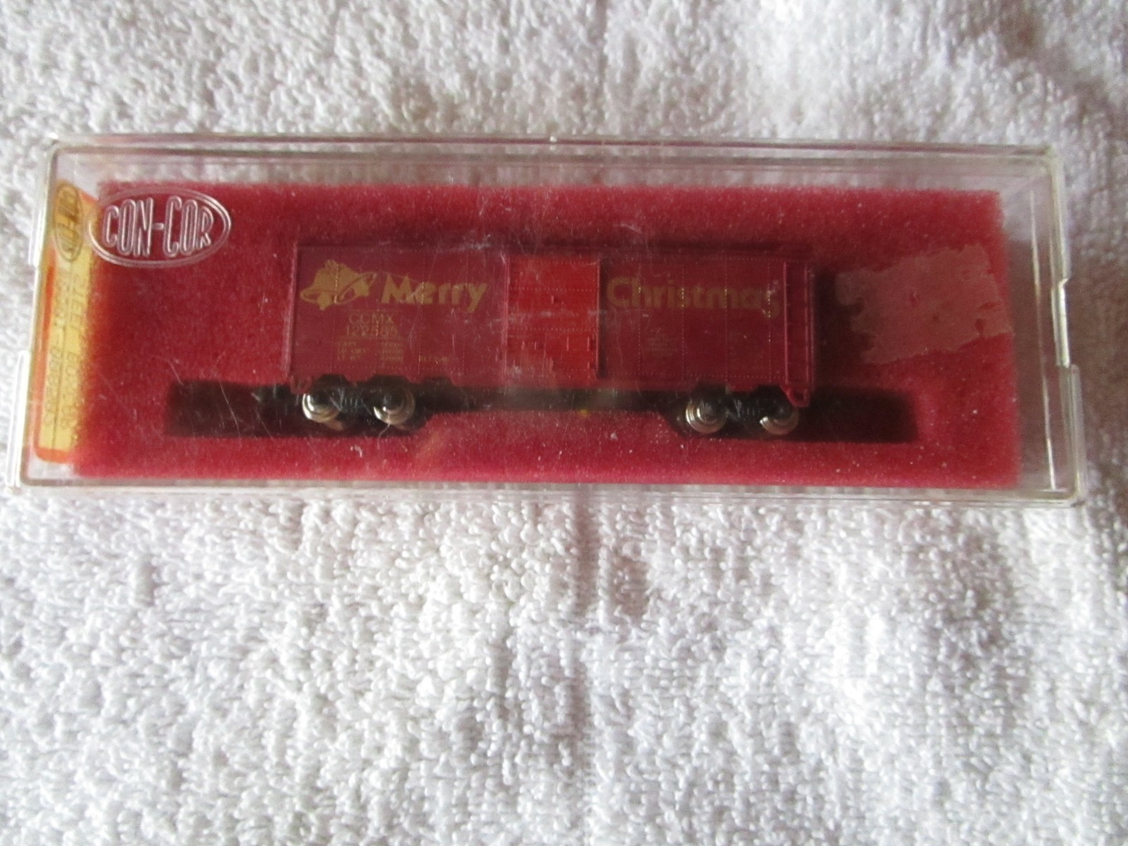VINTAGE CON-COR N SCALE 1985 MERRY CHRISTMAS BOX CAR CCMX 122585 NIB MADE JAPAN