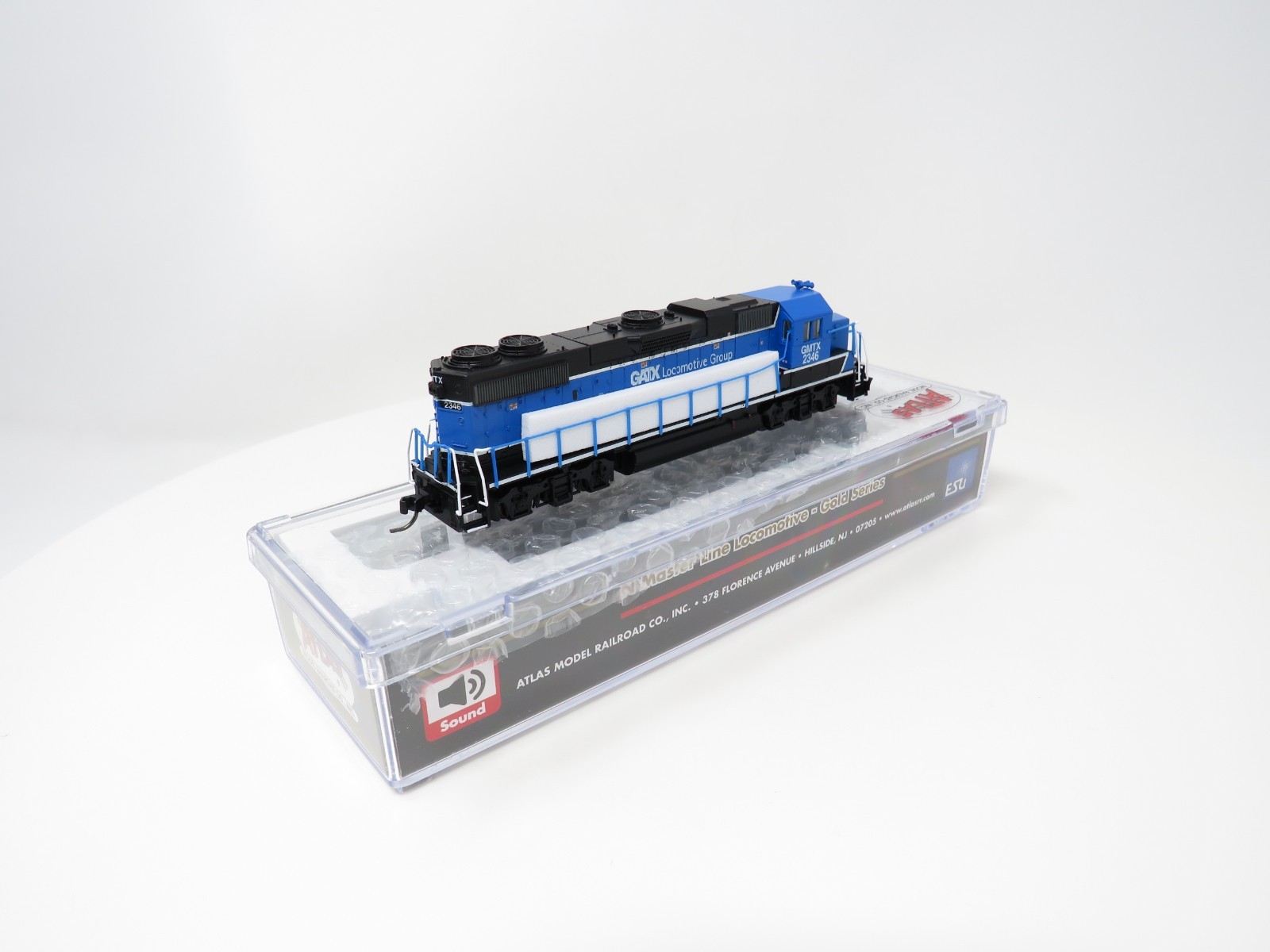 Atlas N 40004844 DCC ESU LokSound GATX Leasing GMTX EMD GP38-2 Phase II Diesel