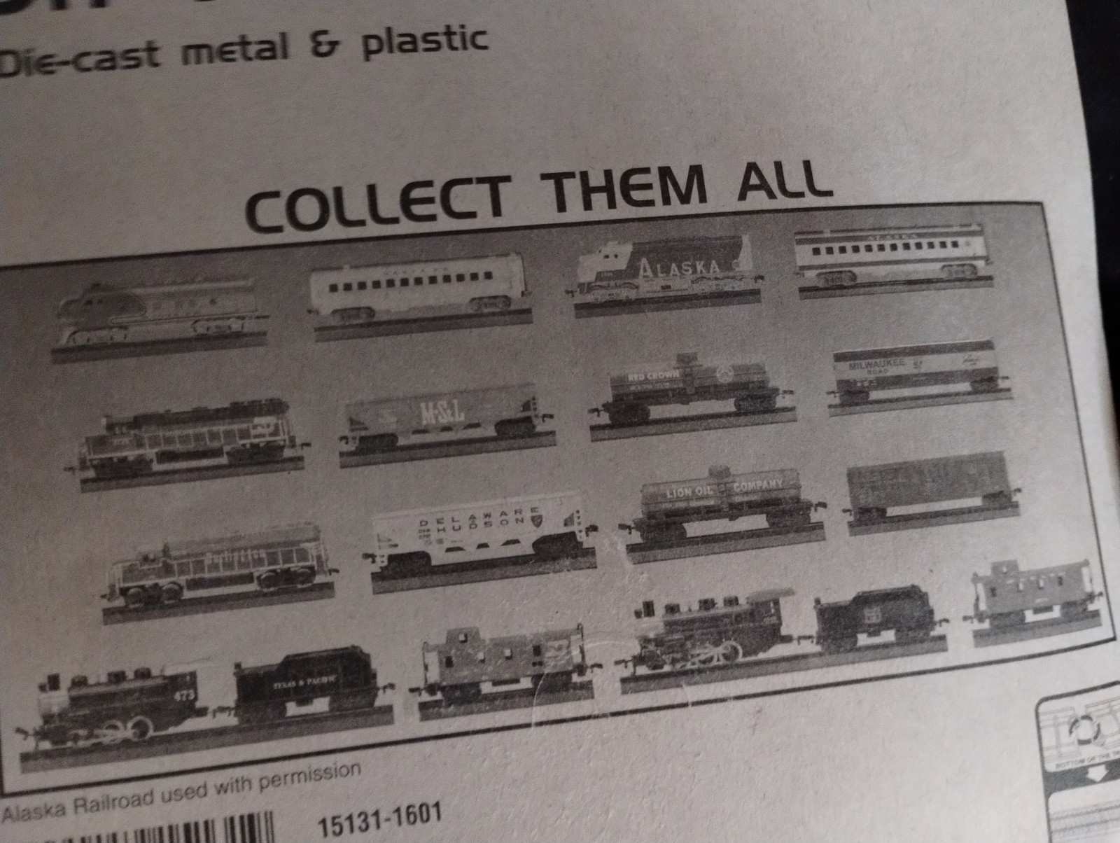 Maisto On Track Die-Cast Train with Track Burlington Northern Engine Lot Of 7