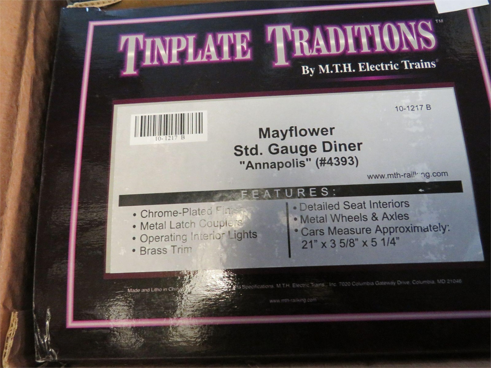 MTH Tinplate #10-1217-1 “MAYFLOWER” Std Gauge Locomotive + Passenger Set NIB