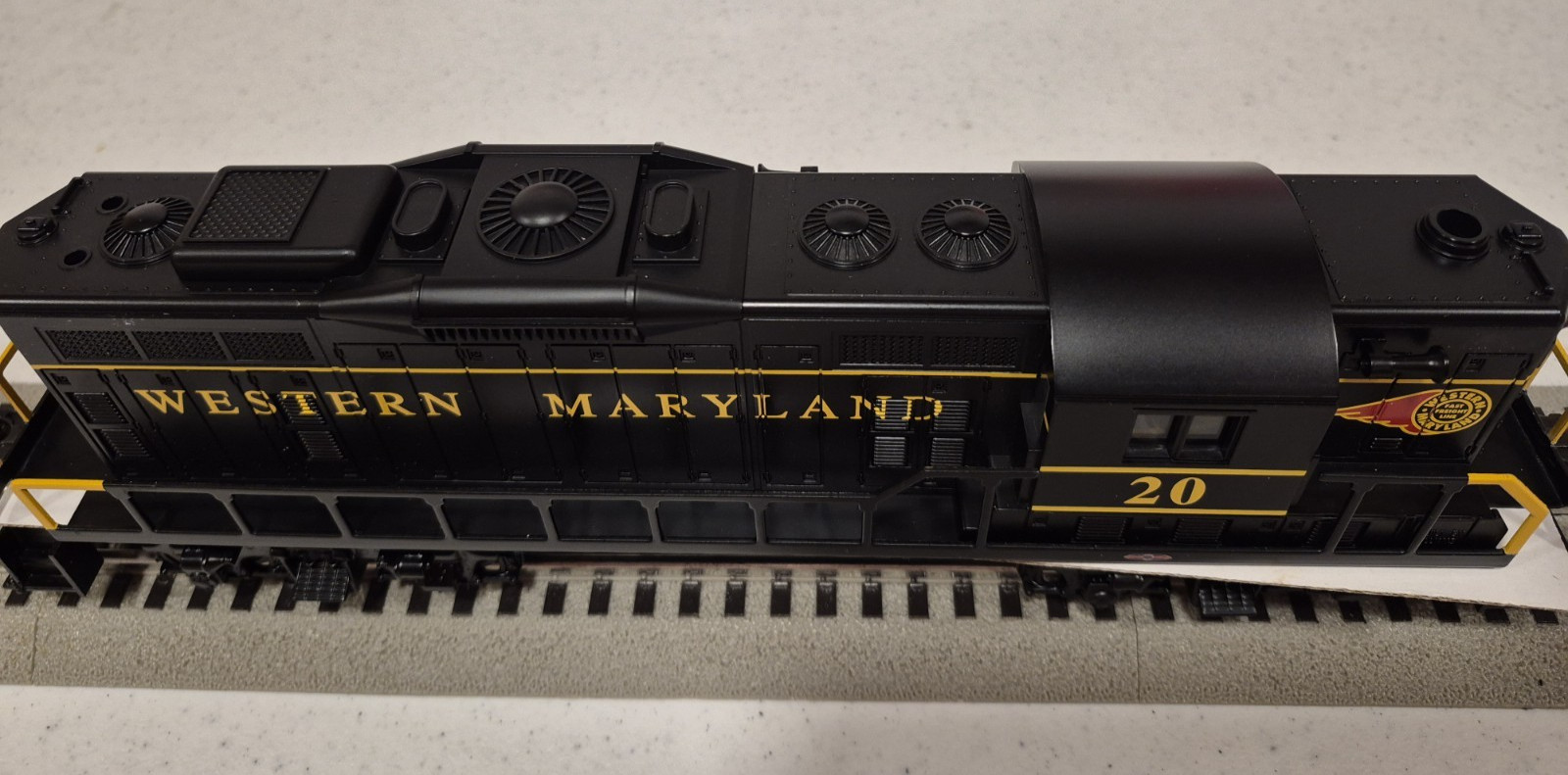Williams O Gauge Western Maryland Fireball GP-9 Diesel W/Trueblast Horn/ Bell LN
