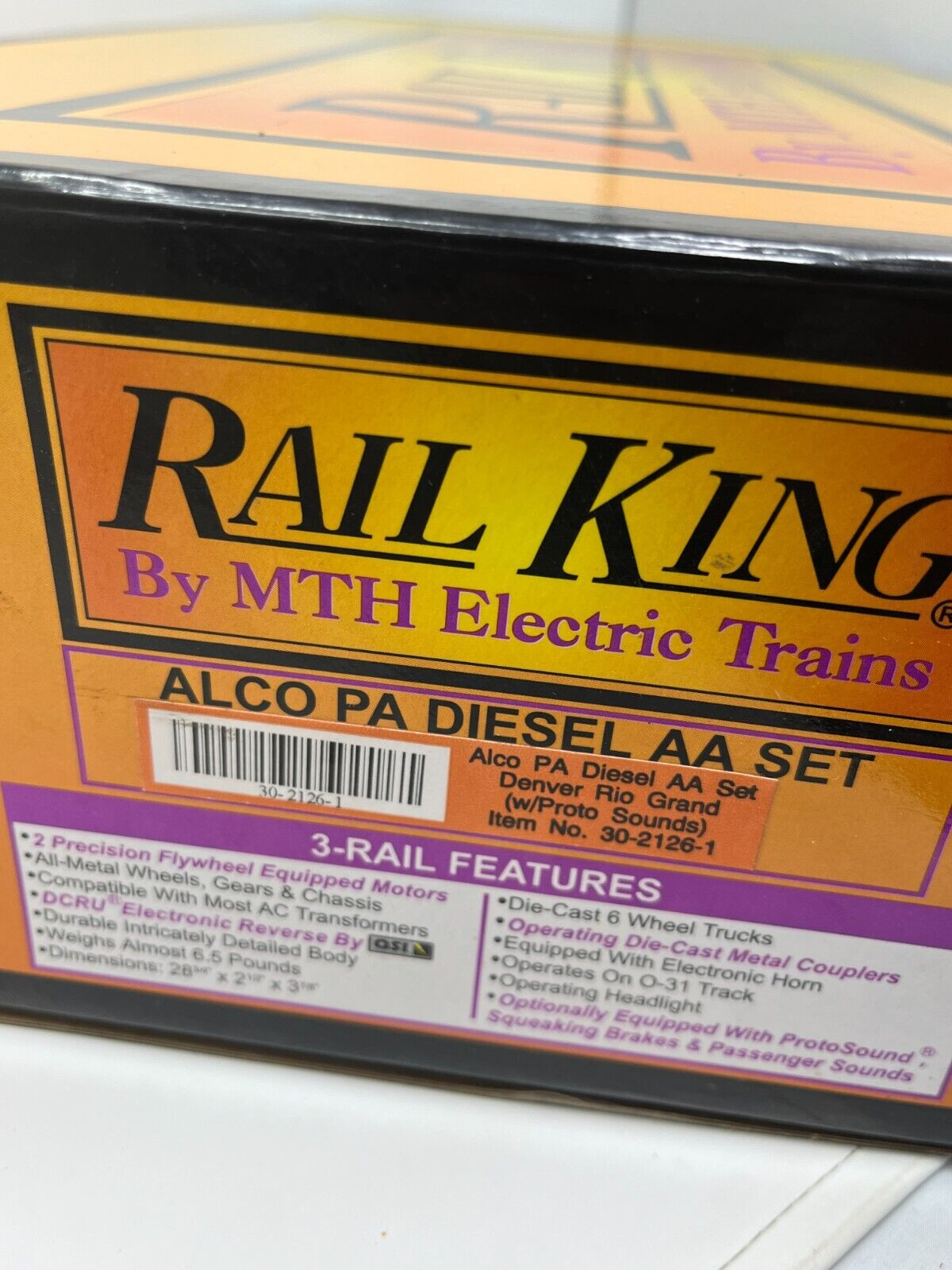 Rail King 30-2126-1 Alco PA Diesel AA Set Denver Rio Grande
