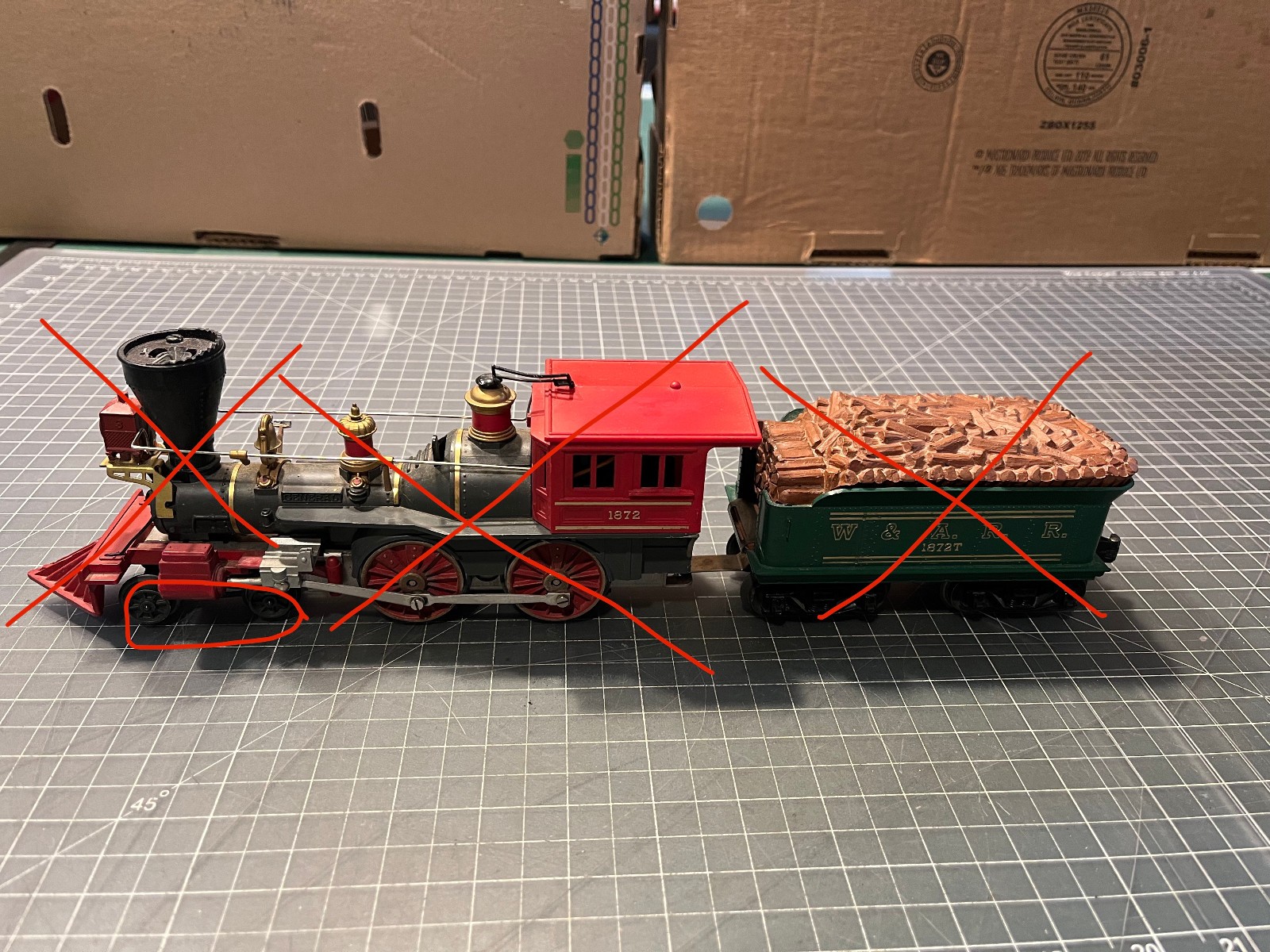 Lionel O Train The General 1872 Locomotive FRONT PILOT TRUCK ASSEMBLY PART LOT D