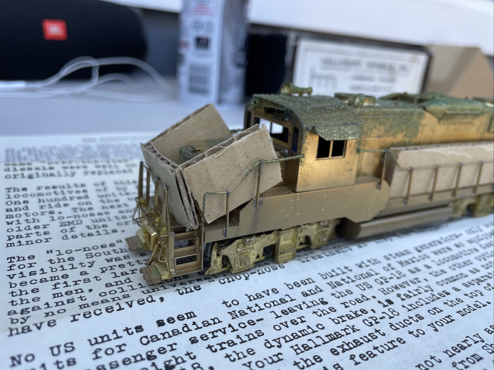 Hallmark Models BRASS EMD GP-18 Low Hood Diesel Locomotive, W/foam Stains