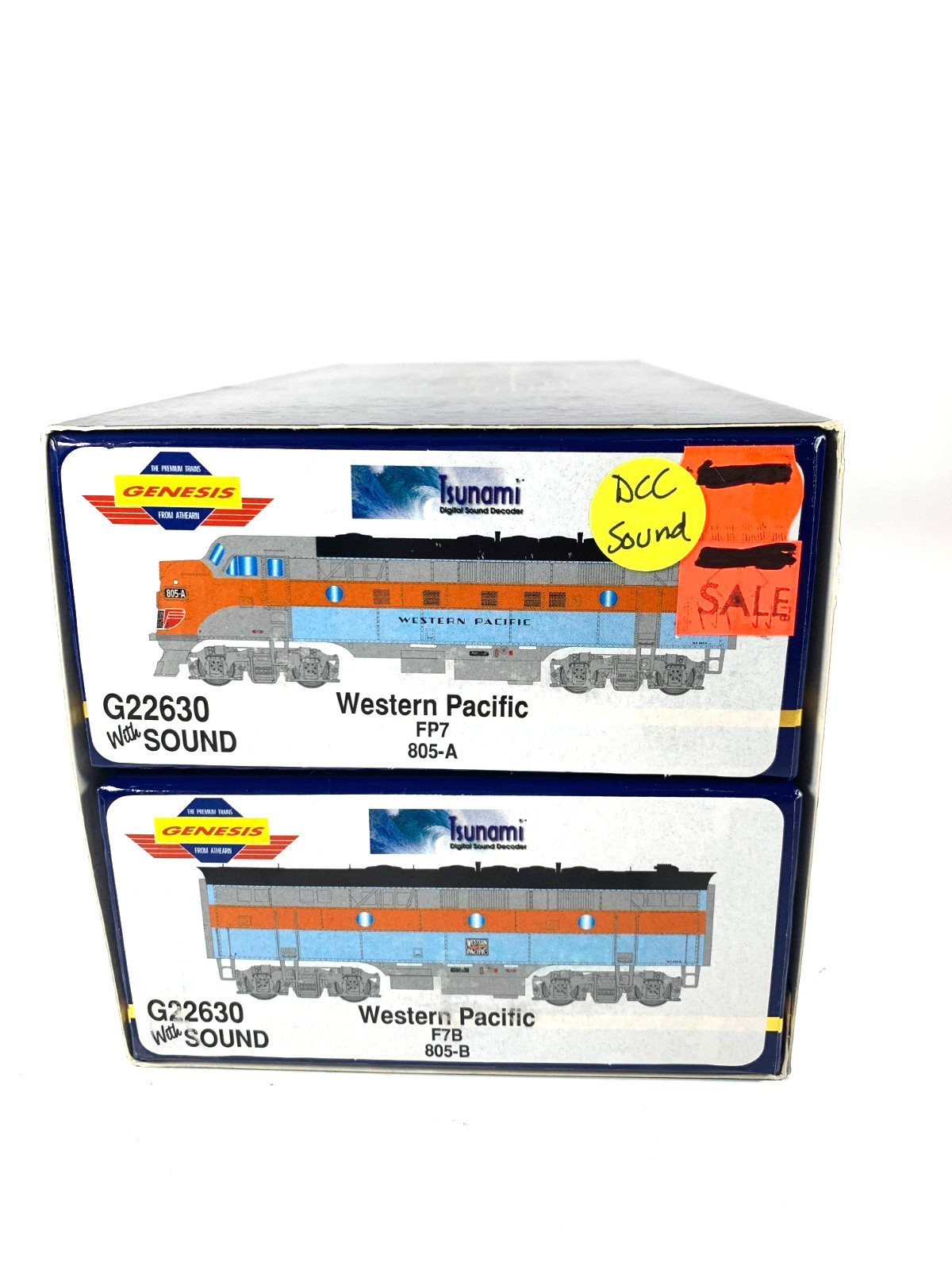 Athearn Genesis HO G22630 Western Pacific FP7 Diesels #805 A&B- DCC/ Sound