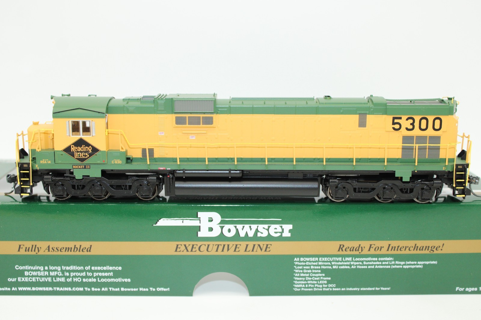 Bowser HO Scale Reading Rocket Alco C630 Diesel Locomotive #5300 DCC Ready LED