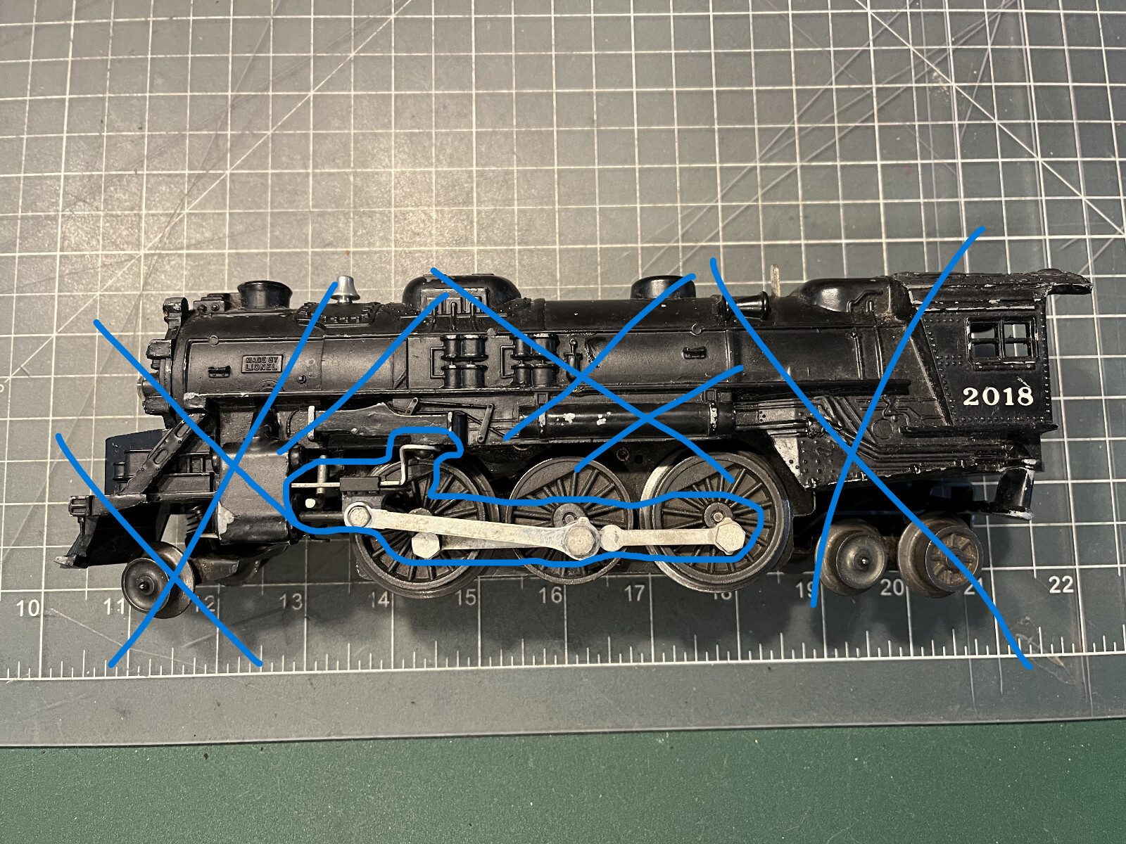 Lionel Train 2018 Locomotive FULL LEFT RIGHT DRIVE PUSH RODS & BOLTS PART LOT A