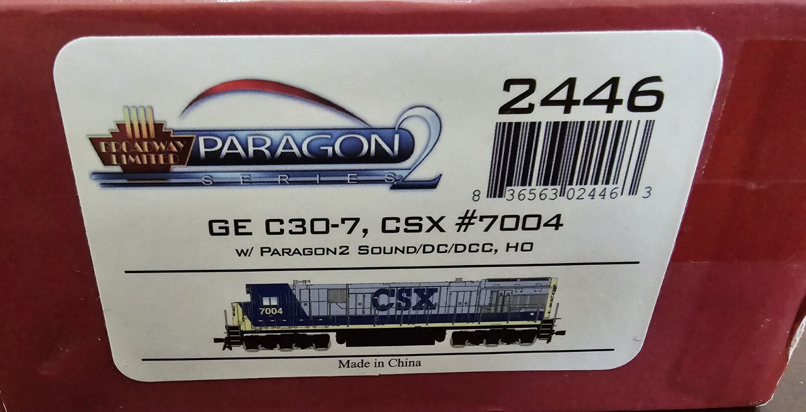 Broadway Limited HO Paragon2 GE C30-7 Diesel CSX #7004