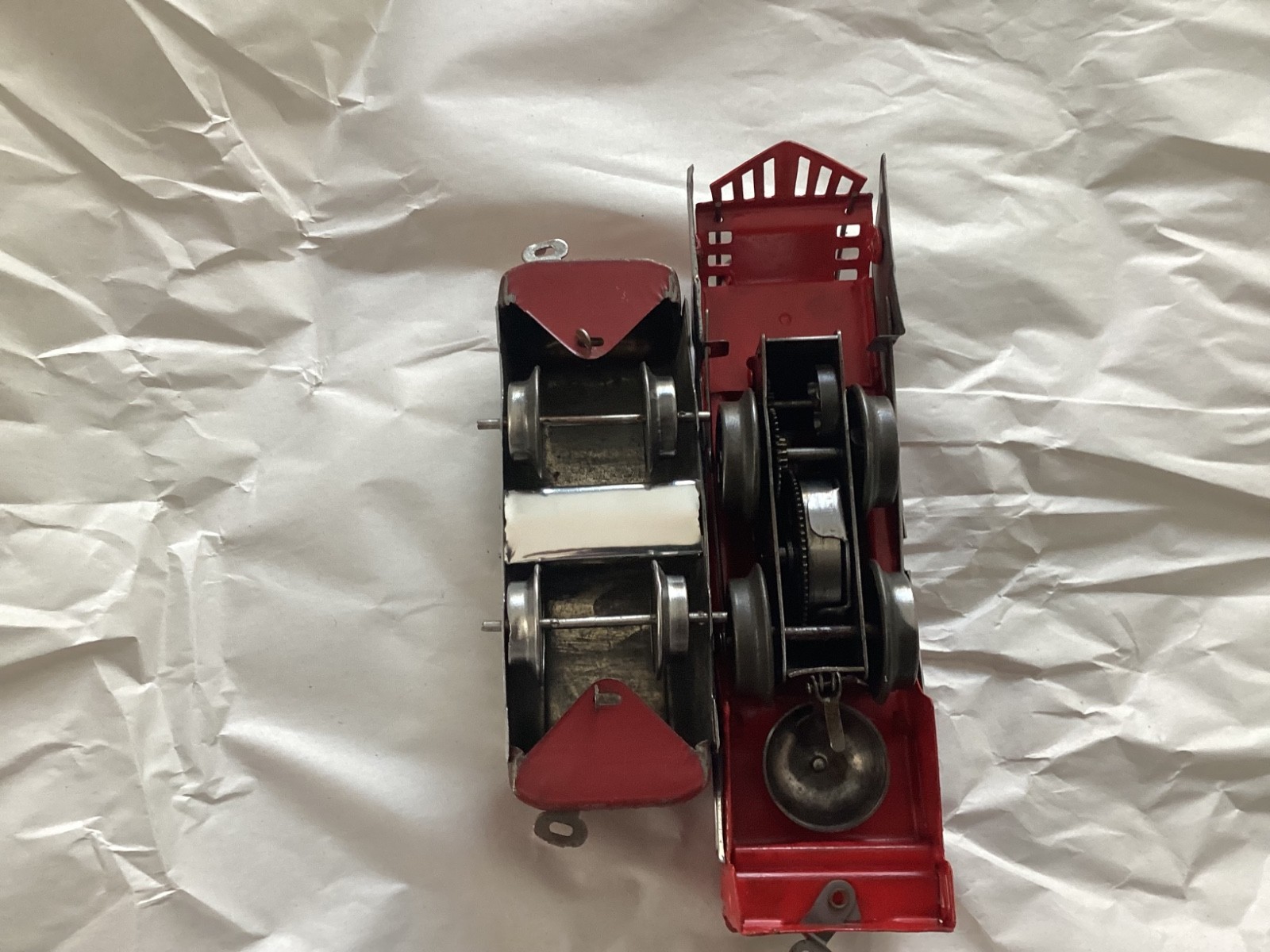 Postwar Red & Chrome Hafner Steam Engine & Tender from 1940s -1950s
