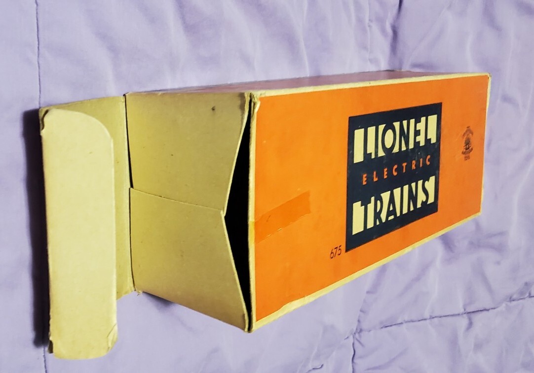 1947 – 48 Lionel 675 STEAM LOCOMOTIVE Box Only Three Cities
