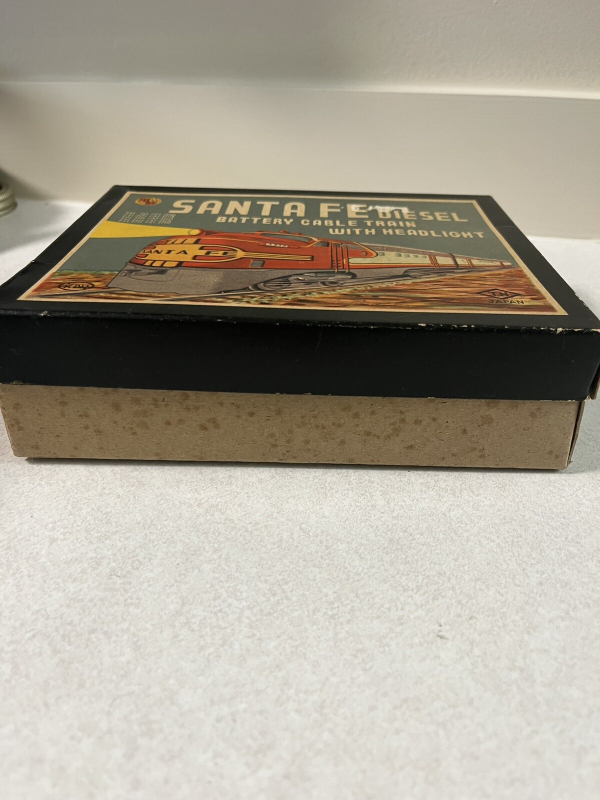 Vintage KDR Japan Tin Litho Santa Fe Diesel Train Battery Operated w/ Box