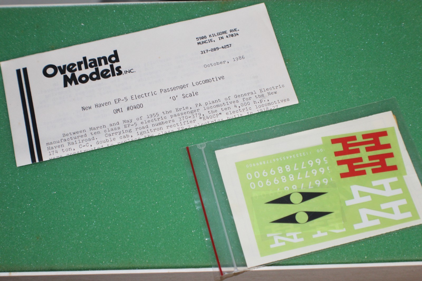 INCREDIBLY DETAILED Overland Models O Scale OMI-0400 EP-5 NEW HAVEN ELECTRICS