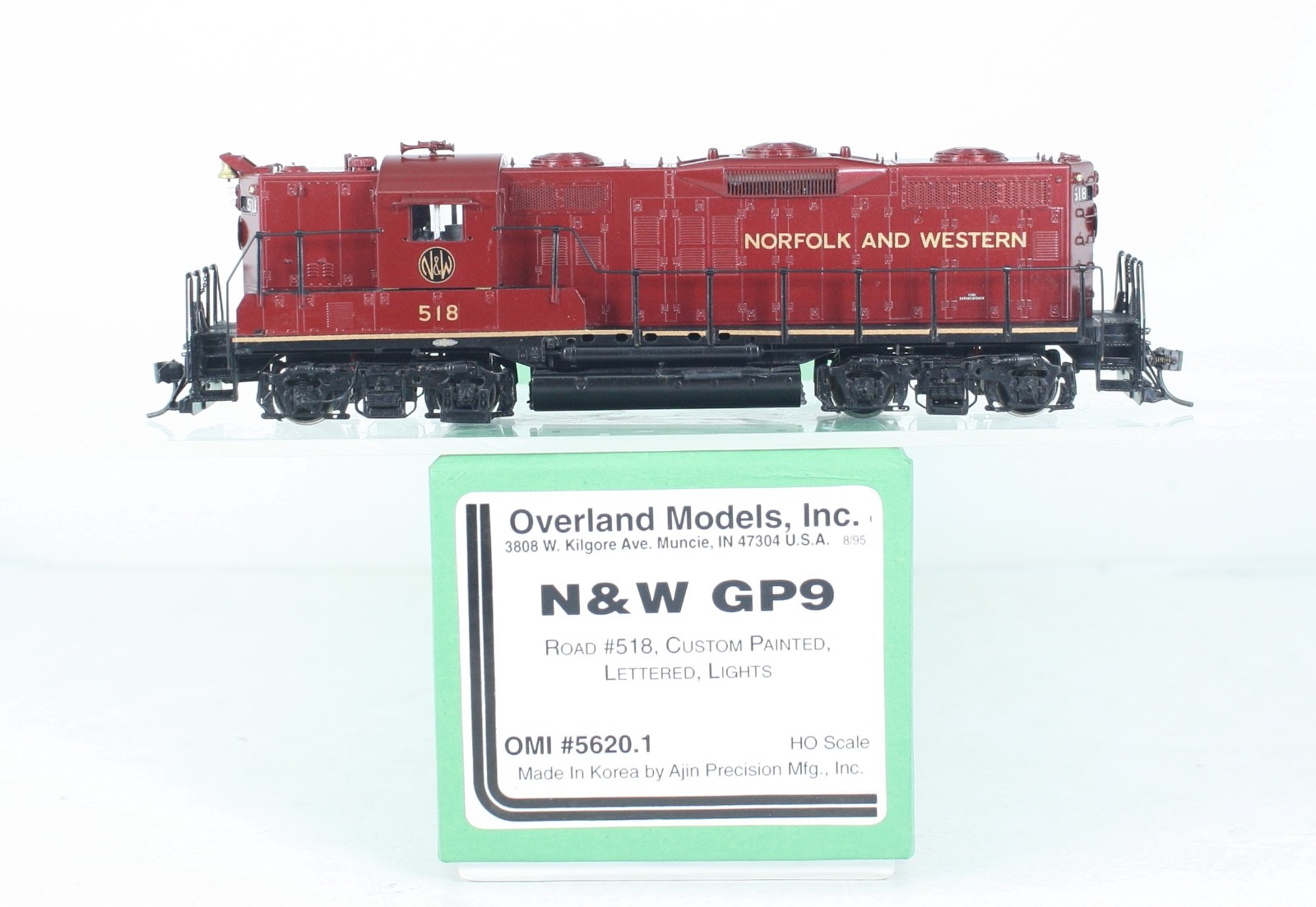 HO Brass Overland Models 5620.1 Norfolk & Western GP9 Diesel #518 Excellent