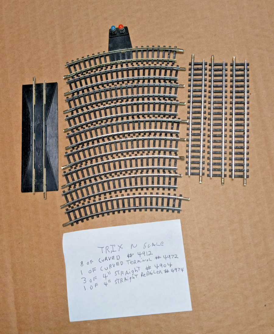 TRIX N SCALE USED GOOD TRACK CURVED, STRAIGHT, RERAILER, TERMINAL. READ ALL