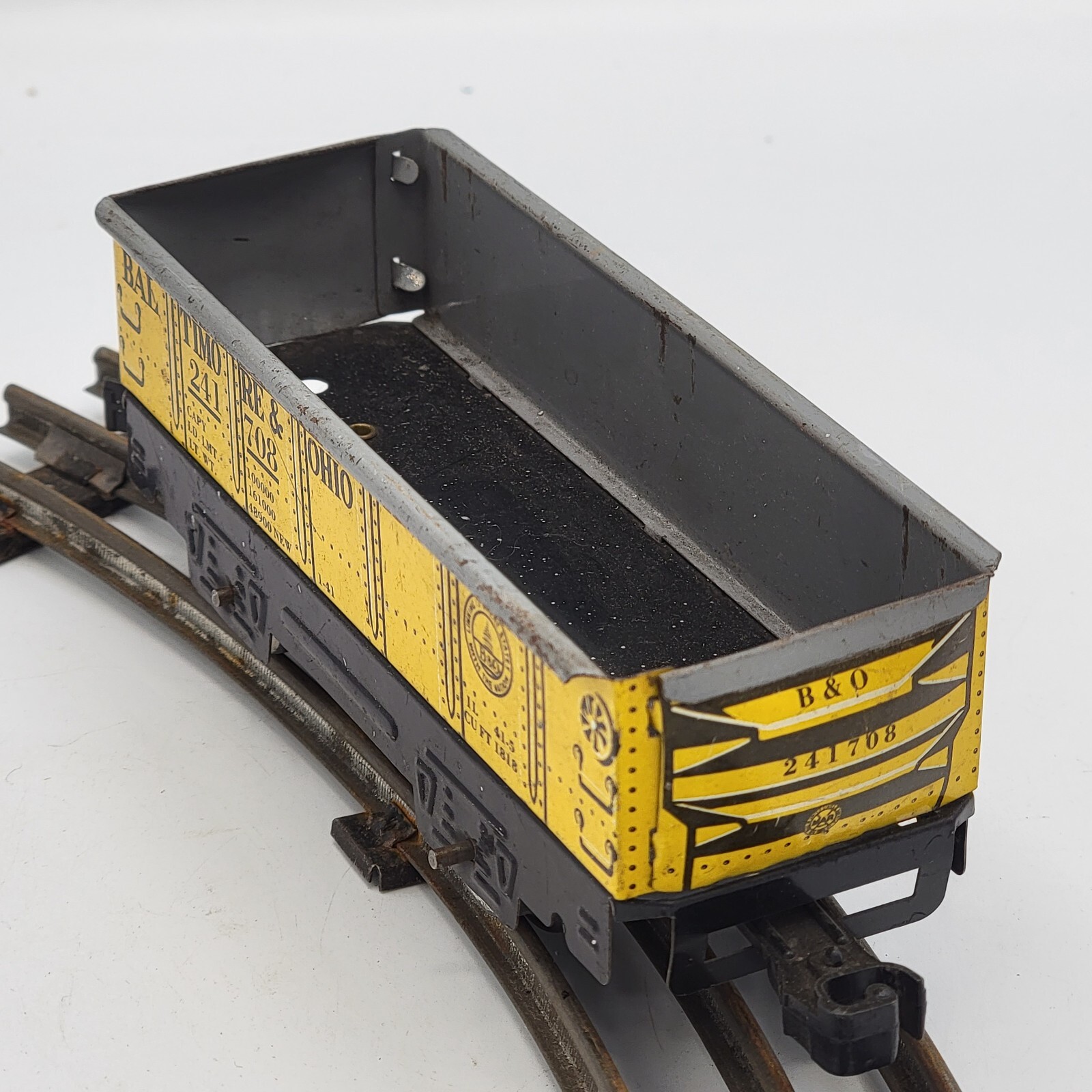 Marx Gondola Car Baltimore & Ohio O Gauge Yellow No. 241708 1950’s CLEAN