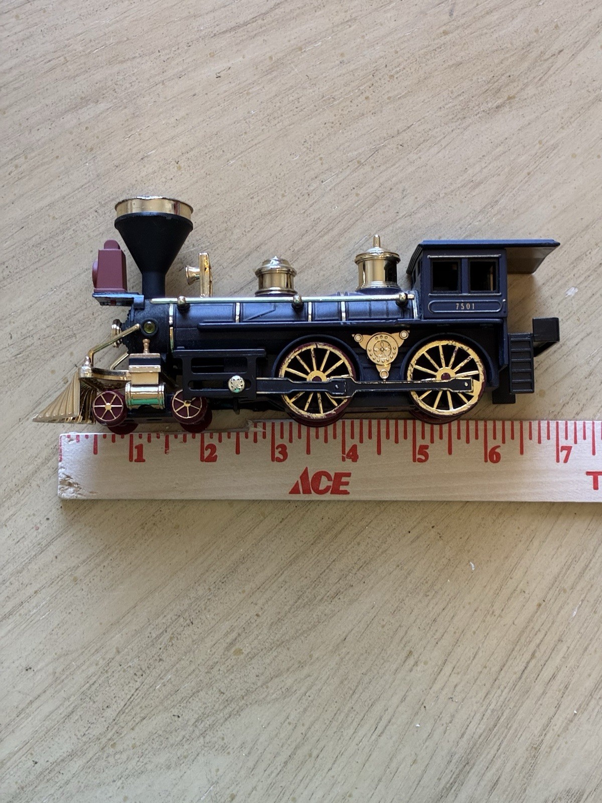 Vintage SS 7501 Superior Western Steam Locomotive Engine Toy Royal Blue, Gold