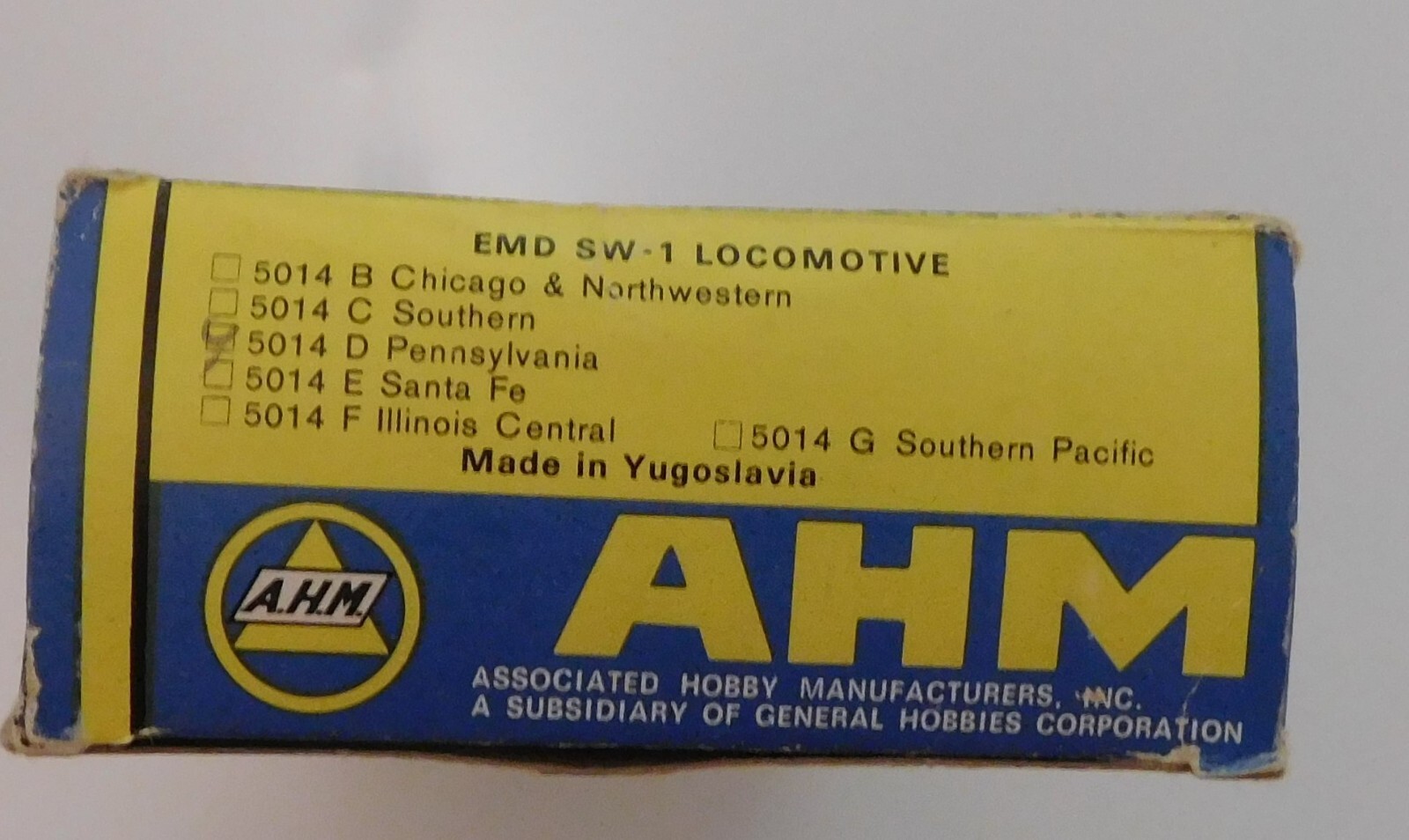 AHM HO SCALE EMD SW-1 PENNSYLVANIA DIESEL LOCOMOTIVE #1867 5014 D