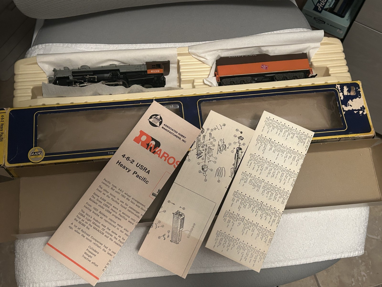 HO SCALE-MILWAUKEE ROAD “CHIPPEWA” 4-6-2 ENGINE #5087+TENDER -RIVAROSSI AHM