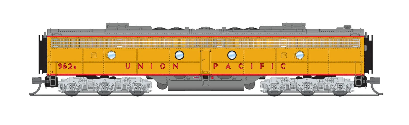 Broadway N 8826 EMD E9 A/B, UP 954 / 962B, Yellow & Gray, A-unit Paragon4 Sound
