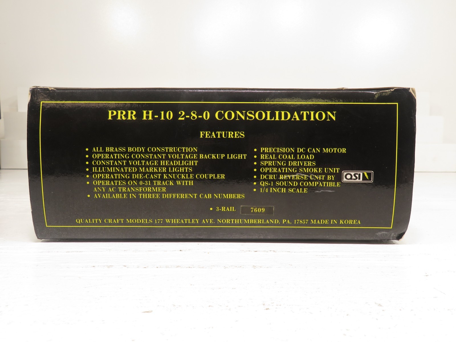 Weaver Brass 3-Rail PRR H-10 Consolidation 2-8-0 #7609 NIB 13125