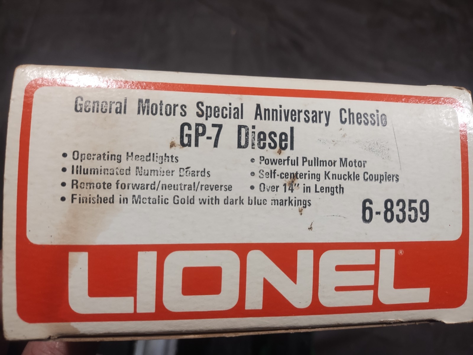 Lionel 6-8359 GM50 Chessie System B&O GP-7 Diesel Locomotive Gold With Box