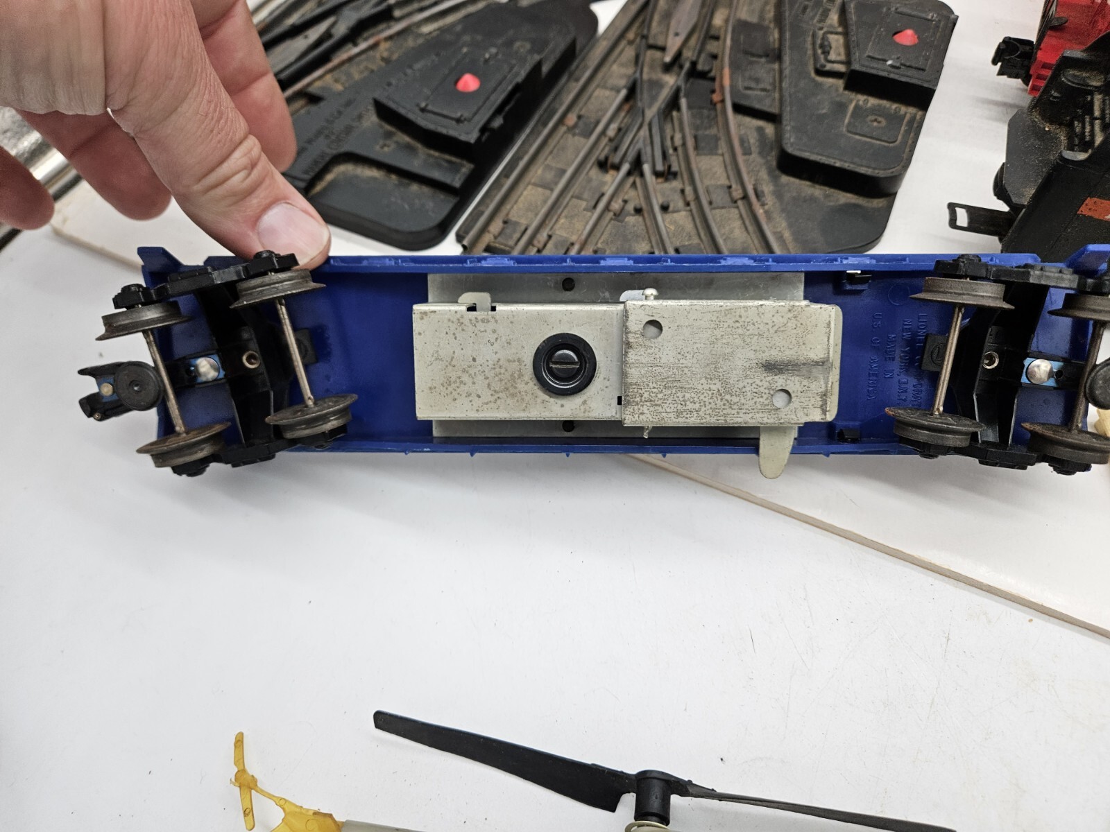 Lionel 247 Vintage O BO Blue Stripe Lot Transformer 1044 6047 Caboose Helicopter