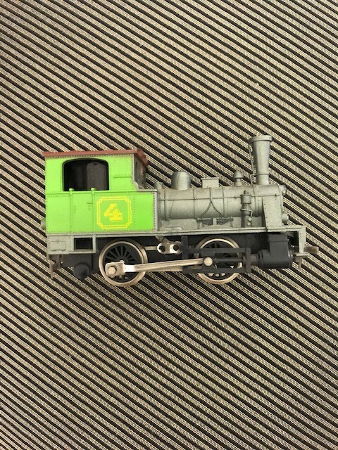 Playart HO Scale 0-4-0 Steam Engine #4 H-602 Green Brown Metal-Silver