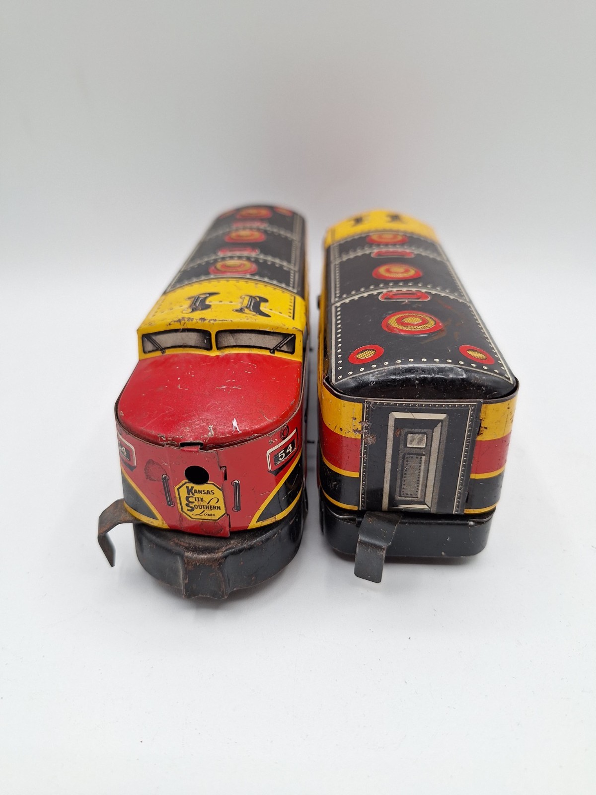 Vtg Marx 54 O Gauge Kansas City Southern Diesel Locomotives Power & Dummy Tested