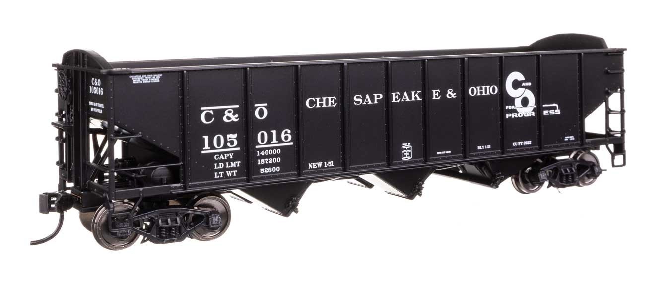 56739 Walthers HO 70-Ton AAR 3-Bay Open Hopper Chesapeake & Ohio #105192