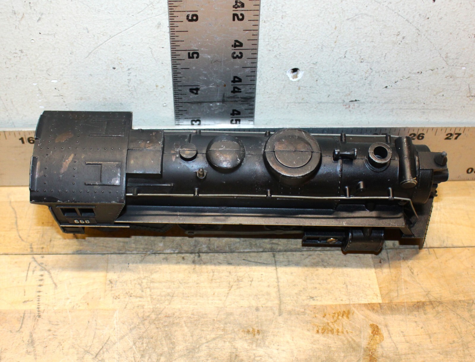 Vintage Marx O Gauge Plastic 666 Steam Locomotive With Smoke 2-4-2 Runs Well