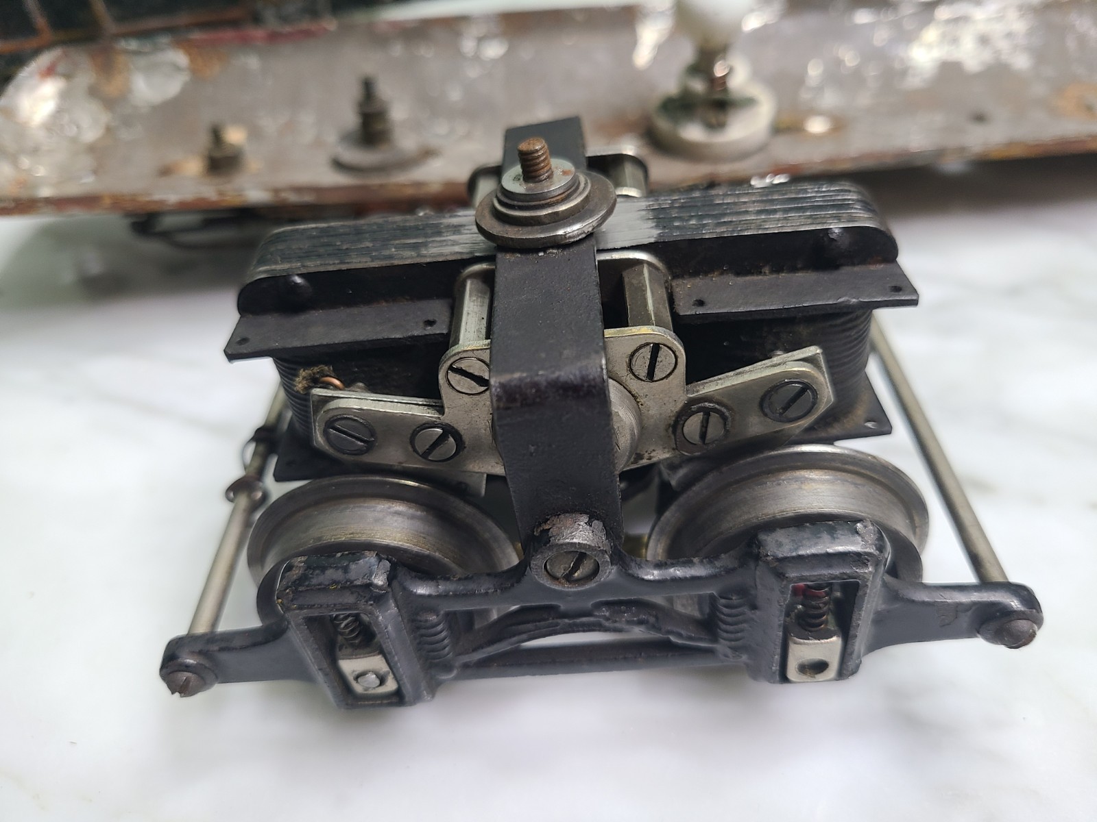 Voltamp Interurban toy train 2″ gauge trolley & trailer car look old prewar toys