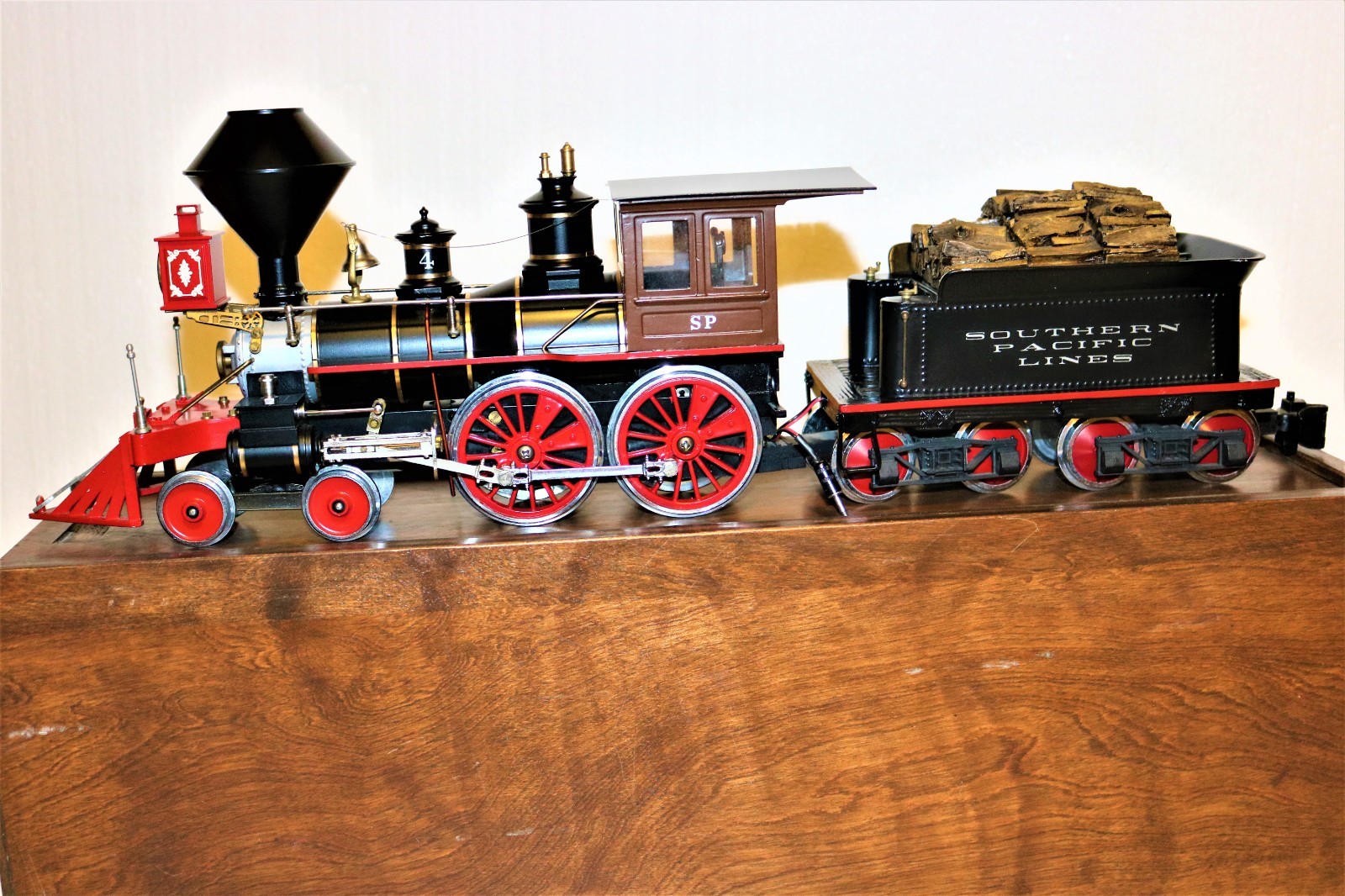 MINTISH RARE G scale Brass DELTON Southern Pacific Lines SP 4-4-0 #4 -Ser#21