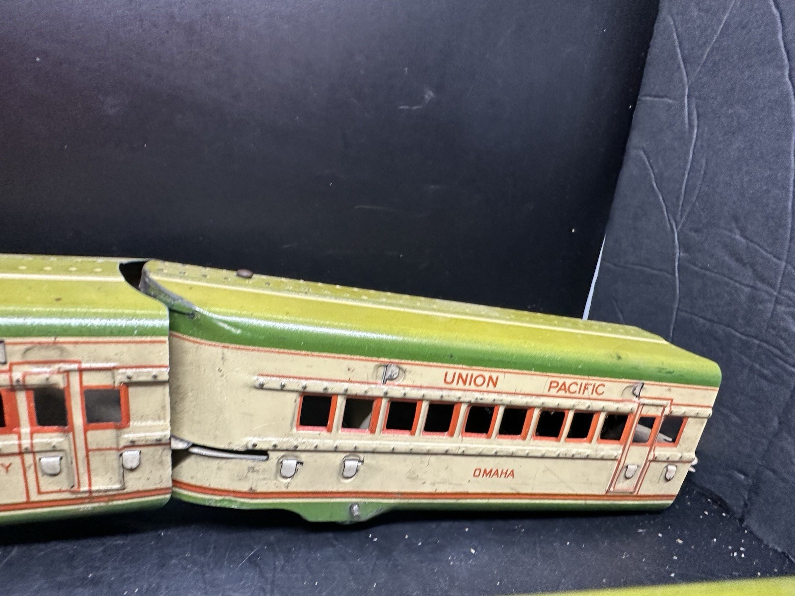 READ 1940 Marx Tin Litho Union Pacific Train Set 9066W M10005 O Gauge Steamline