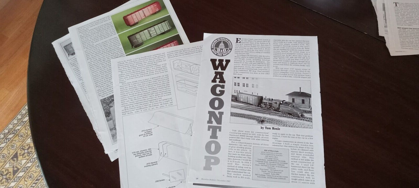 B&O Wagon Top Boxcar articles build &data RMC ’05 Mainline Modeler ’97#85