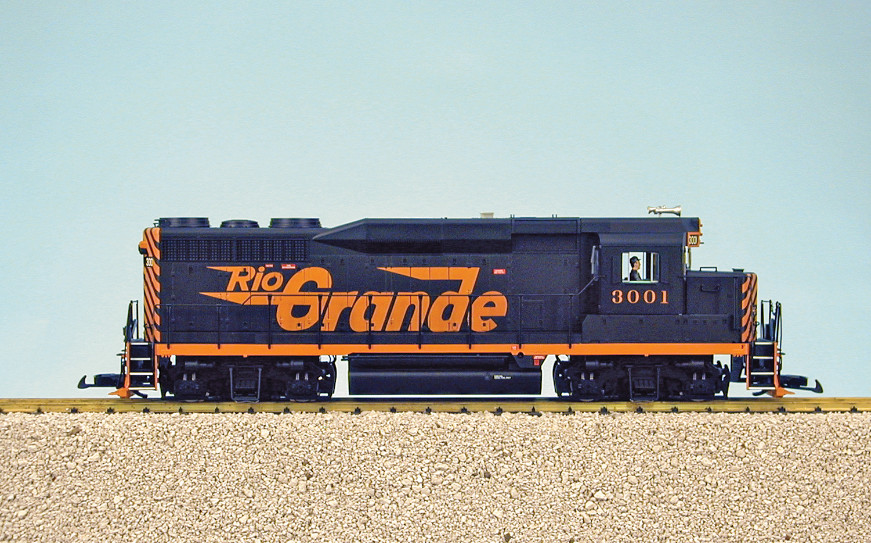 USA Trains G Scale R22450 D&RG Rio Grande GP30 BLACK/ORANGE Locomotive GP-30