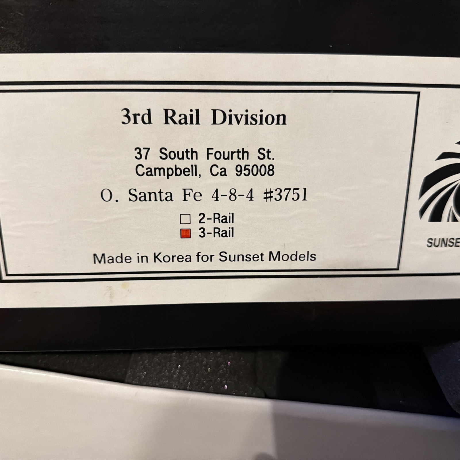 3rd Rail Sunset Models Brass Santa Fe 4-8-4 Loco #3751