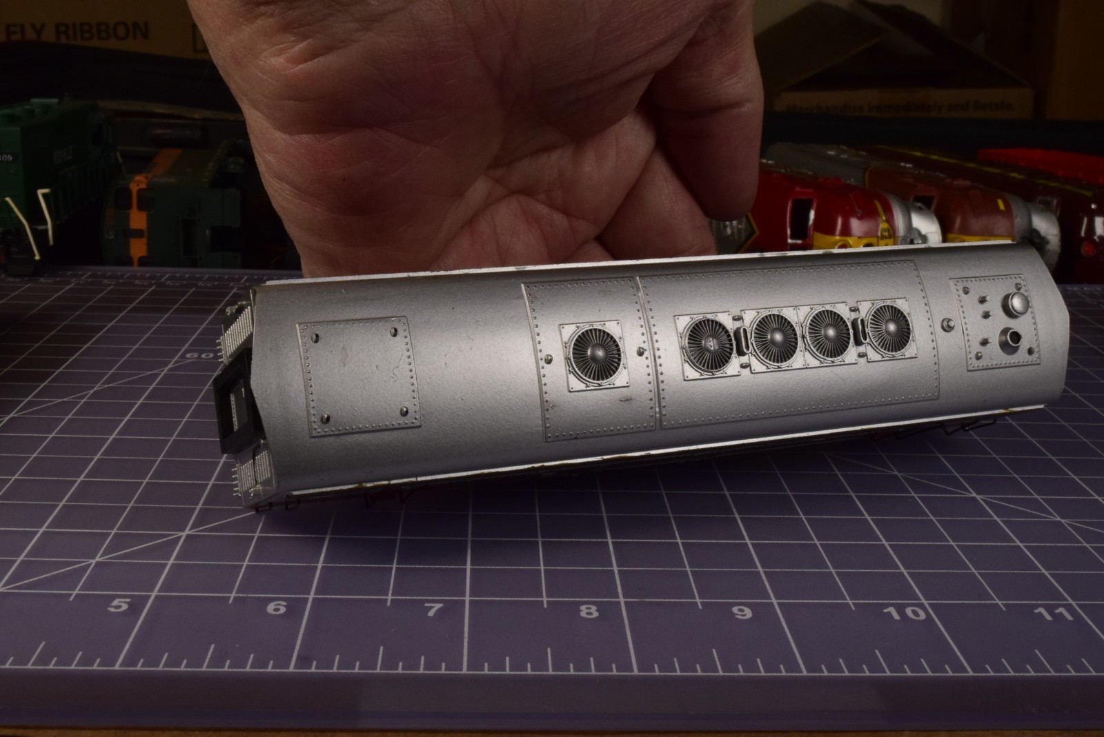 HO SHELL from kit F7B, metal door railings, laminate windows all around