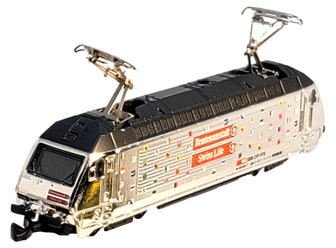 Z Marklin 88454 “Swisslife” SBB CFF Electric Loco 5-pole LED (tested) jewel case
