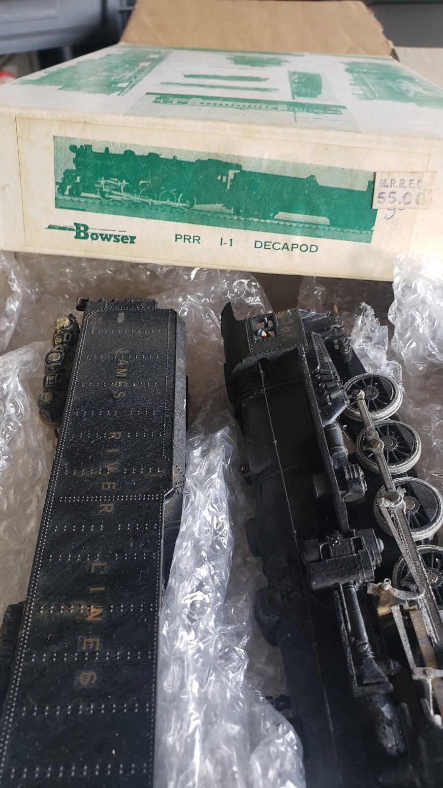HO Bowser Pennsylvania PRR I-1 Decapod 2-10-0 JRL Steam Locomotive Train IN BOX